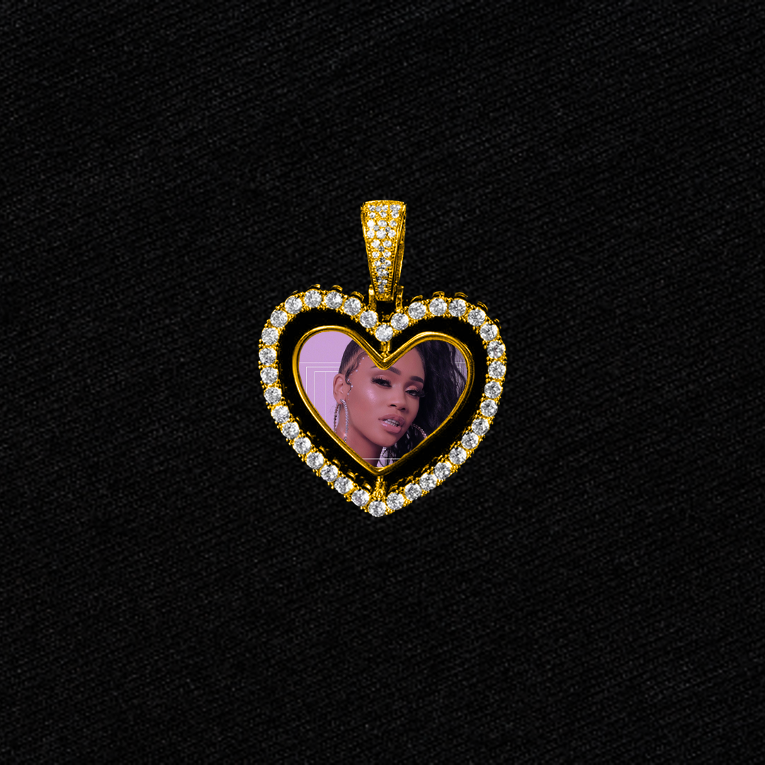 Women's 3D Photo Double Sided Heart Pendant