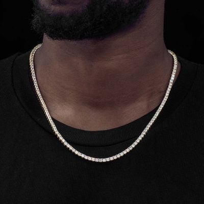 Men's Round Cut Tennis Chain Necklace