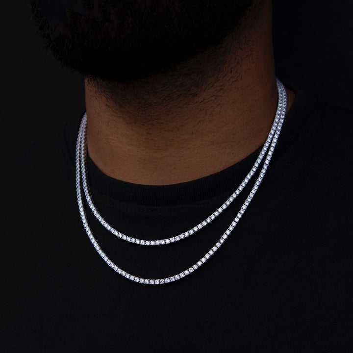 Men's Round Cut Tennis Necklace Chain