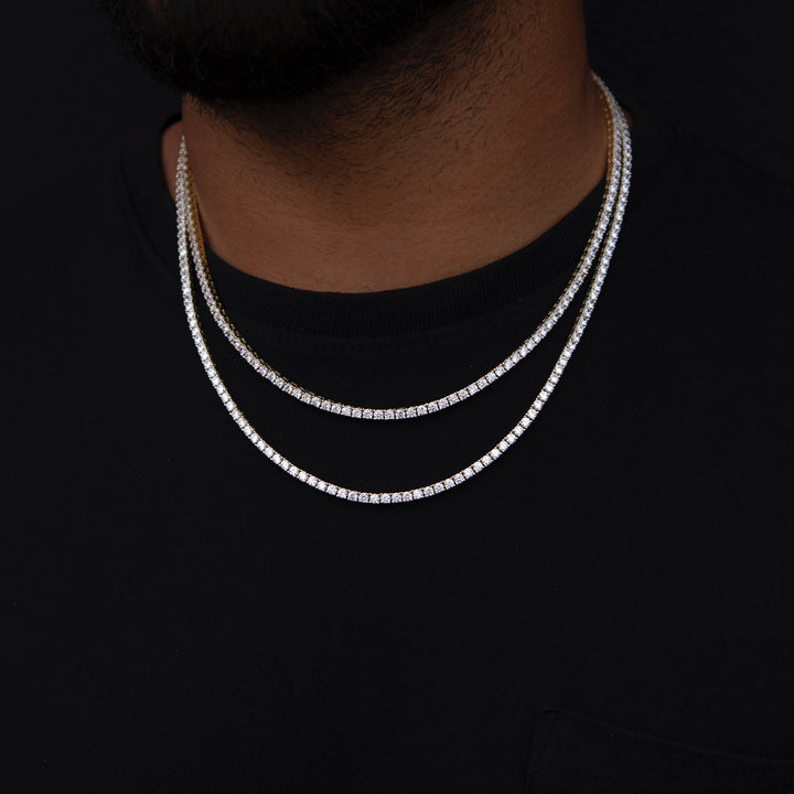 Men's Round Cut Tennis Necklace