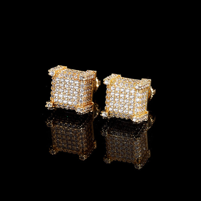 Women's Diamond Square Cut Stud Earring