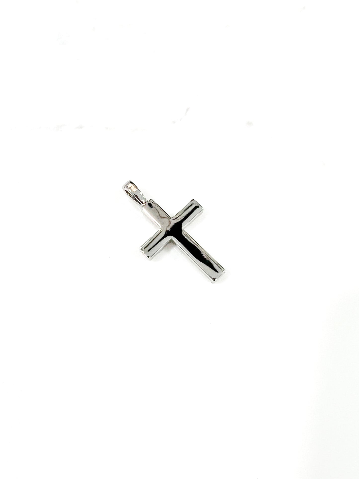 Micro White Gold Diamond Cross