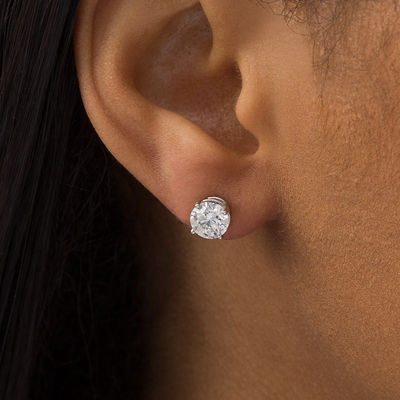 Women's Round Diamond Cut Earrings