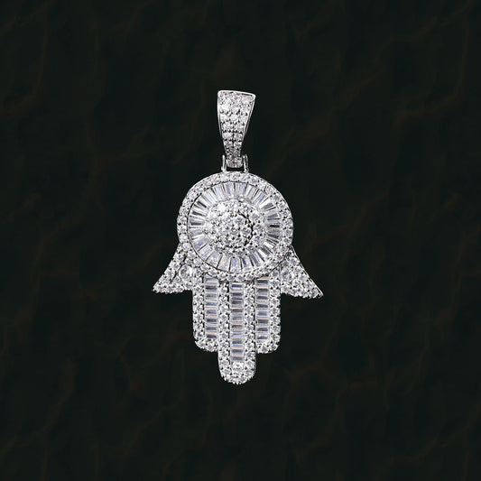 Women's Baguette Hamsa Hand Pendant