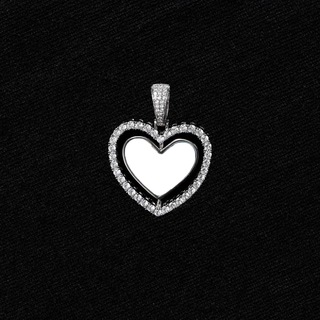 Women's 3D Photo Double Sided Heart Pendant