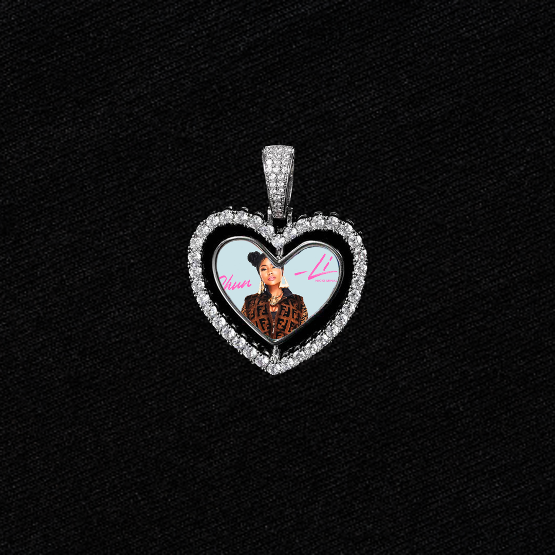 Women's 3D Photo Double Sided Heart Pendant