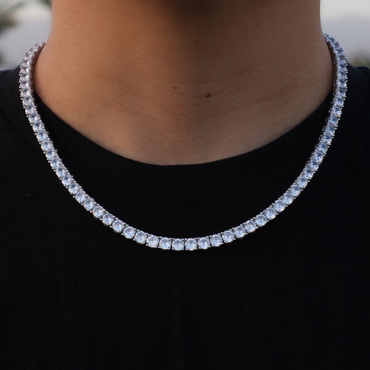 Men's 5mm Round Cut Tennis Necklace