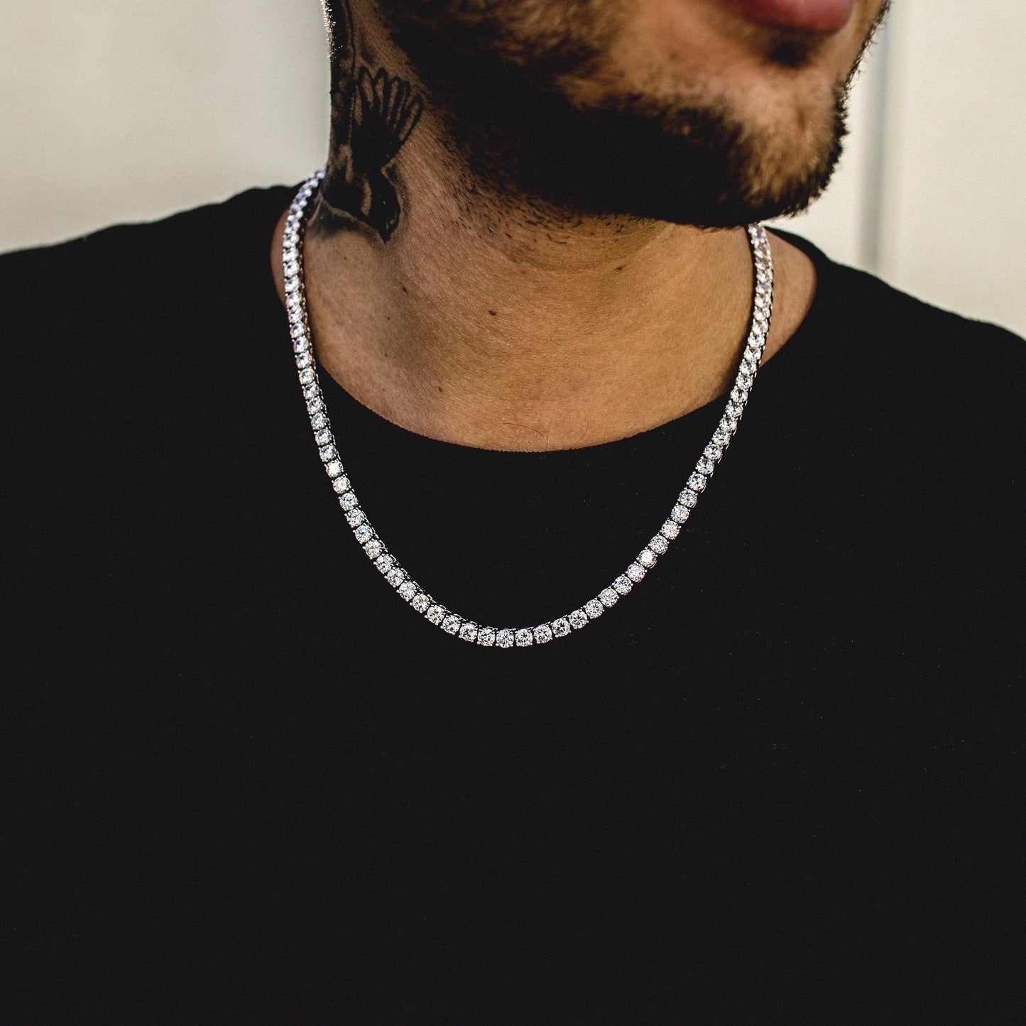 Men's Round Cut Tennis Necklace